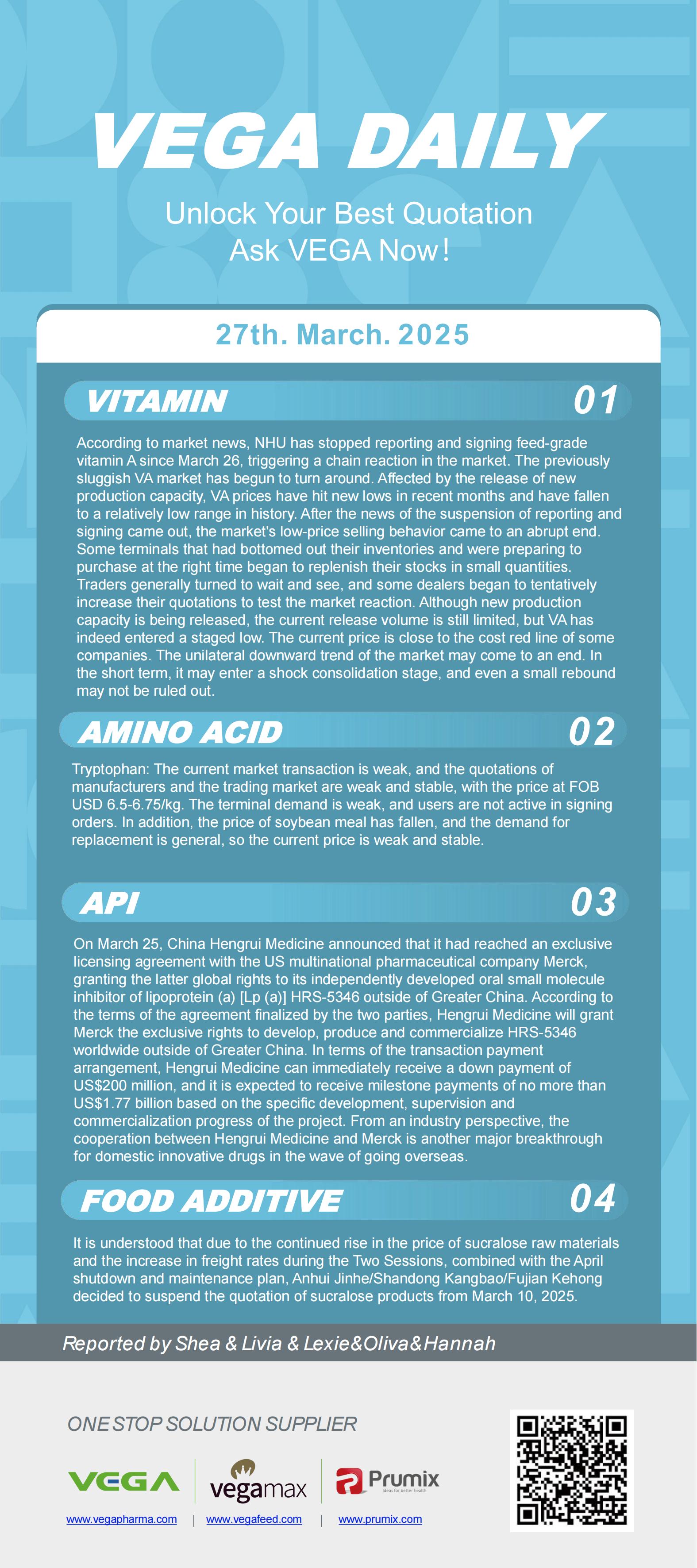 Vega Daily Dated on Mar 27th 2025 Vitamin Amino Acid APl Food Additives_00.jpg